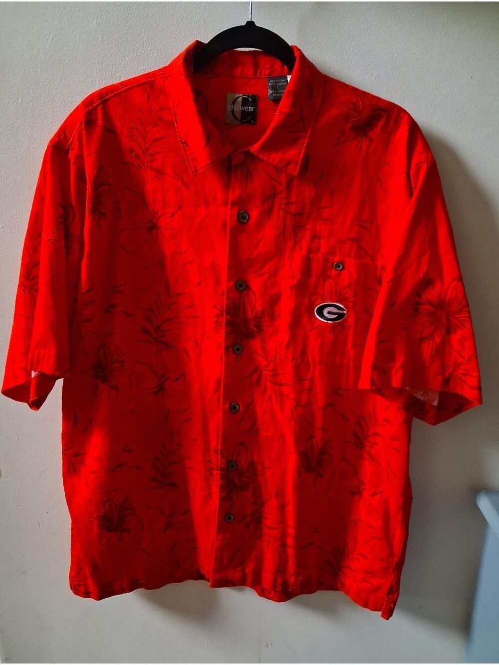 Vintage Chiliwear University Of Georgia Hawaiian Buttondown Shirt
